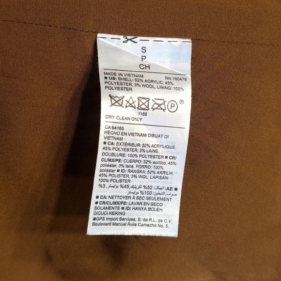 Brown Longline Funnel Neck Coat Size Small - Picture 7 of 8